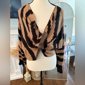 Elegant Black and Brown Sweater